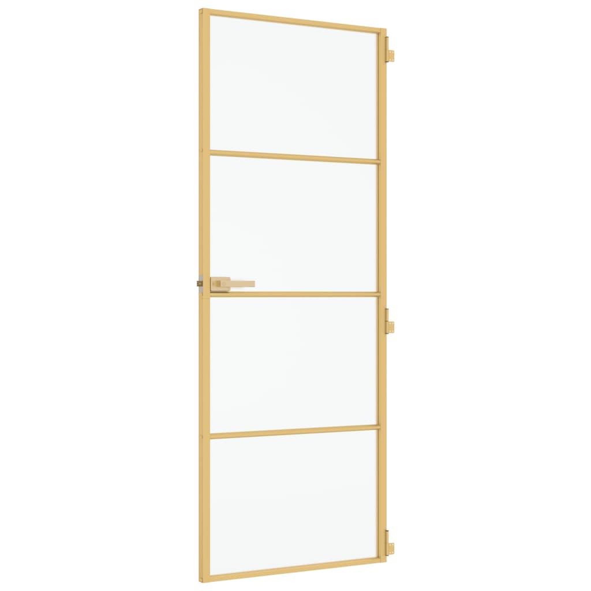 Voir la diapositive 5 : VIDAXL Porte interieure mince dore 76x201,5 cm verre trempe aluminium