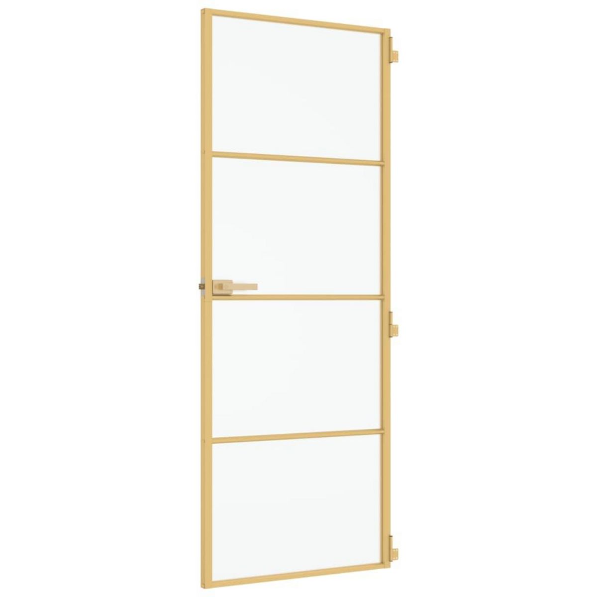 VIDAXL Porte interieure mince dore 76x201,5 cm verre trempe aluminium