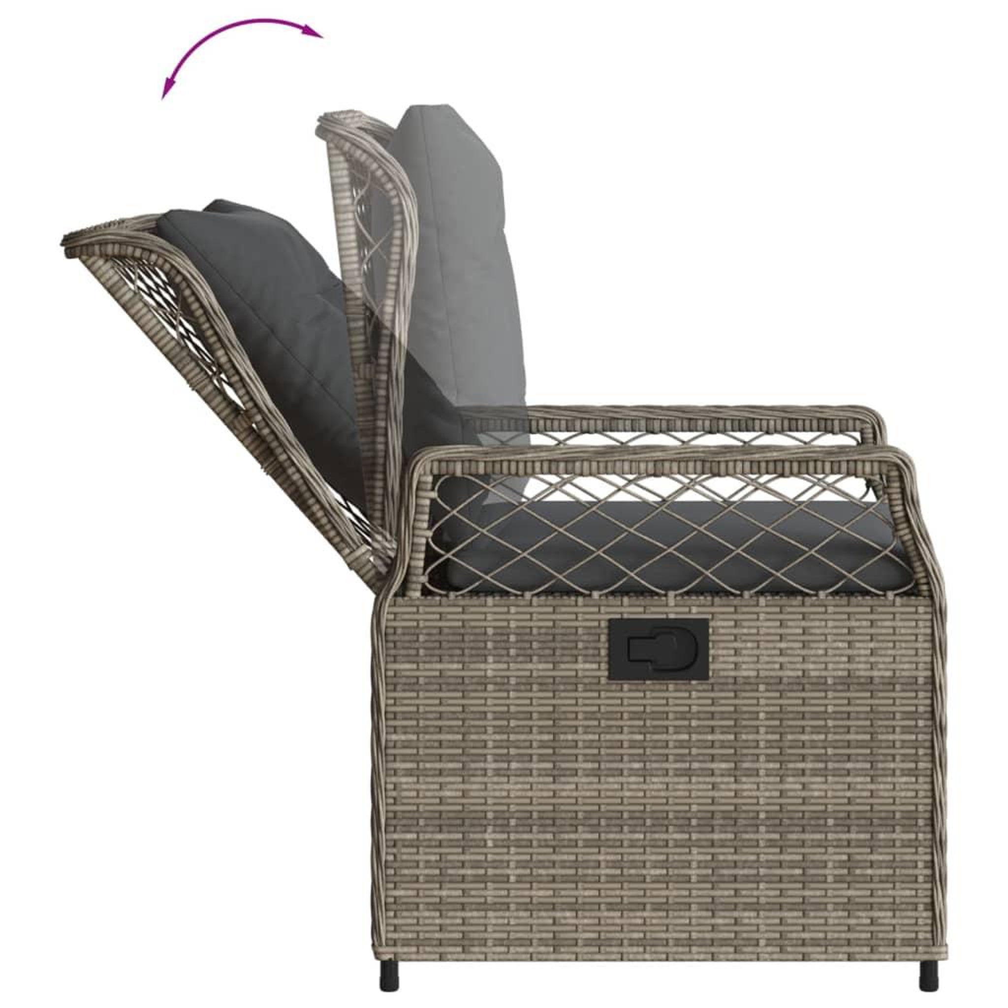 Voir la diapositive 5 : VIDAXL Ensemble a manger de jardin et coussins 7 pcs gris rotin