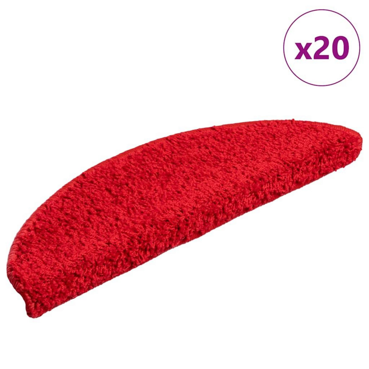 VIDAXL Tapis d'escalier 20 pcs rouge 56x17x3 cm