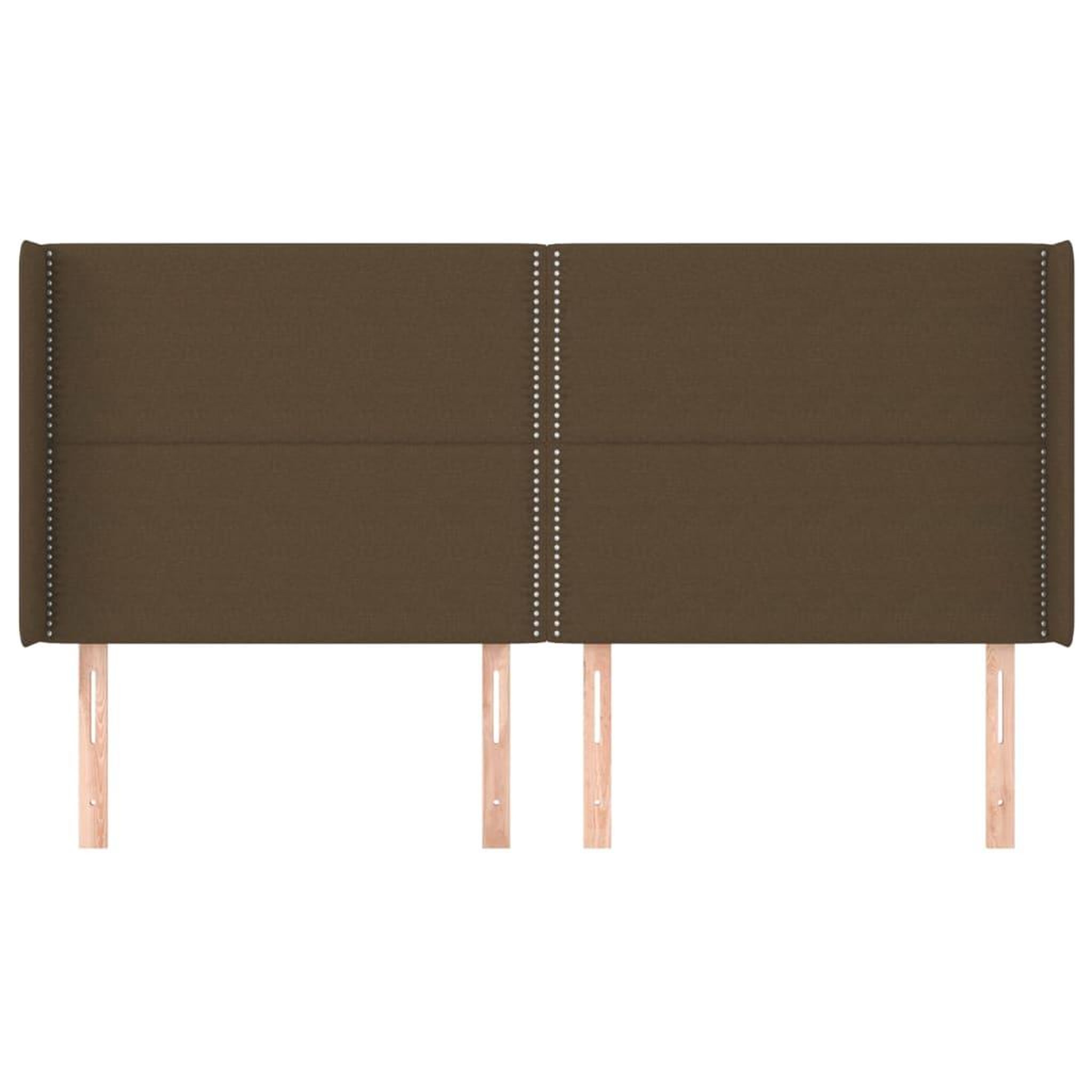 Voir la diapositive 3 : VIDAXL Tete de lit avec oreilles Marron fonce 203x16x118/128 cm Tissu