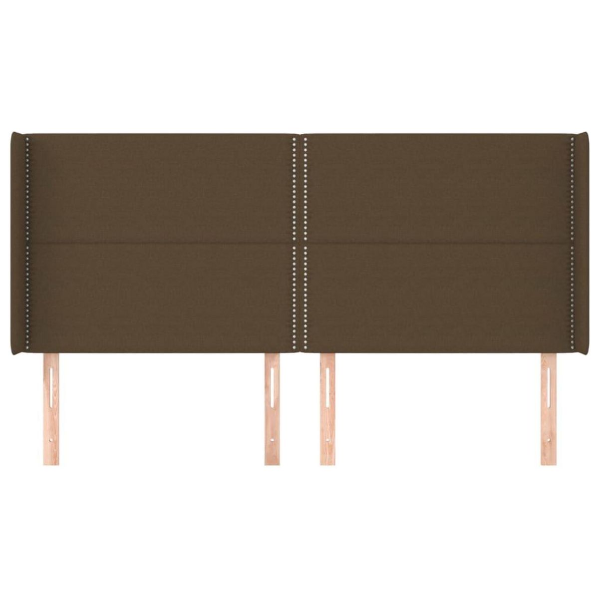 VIDAXL Tete de lit avec oreilles Marron fonce 203x16x118/128 cm Tissu