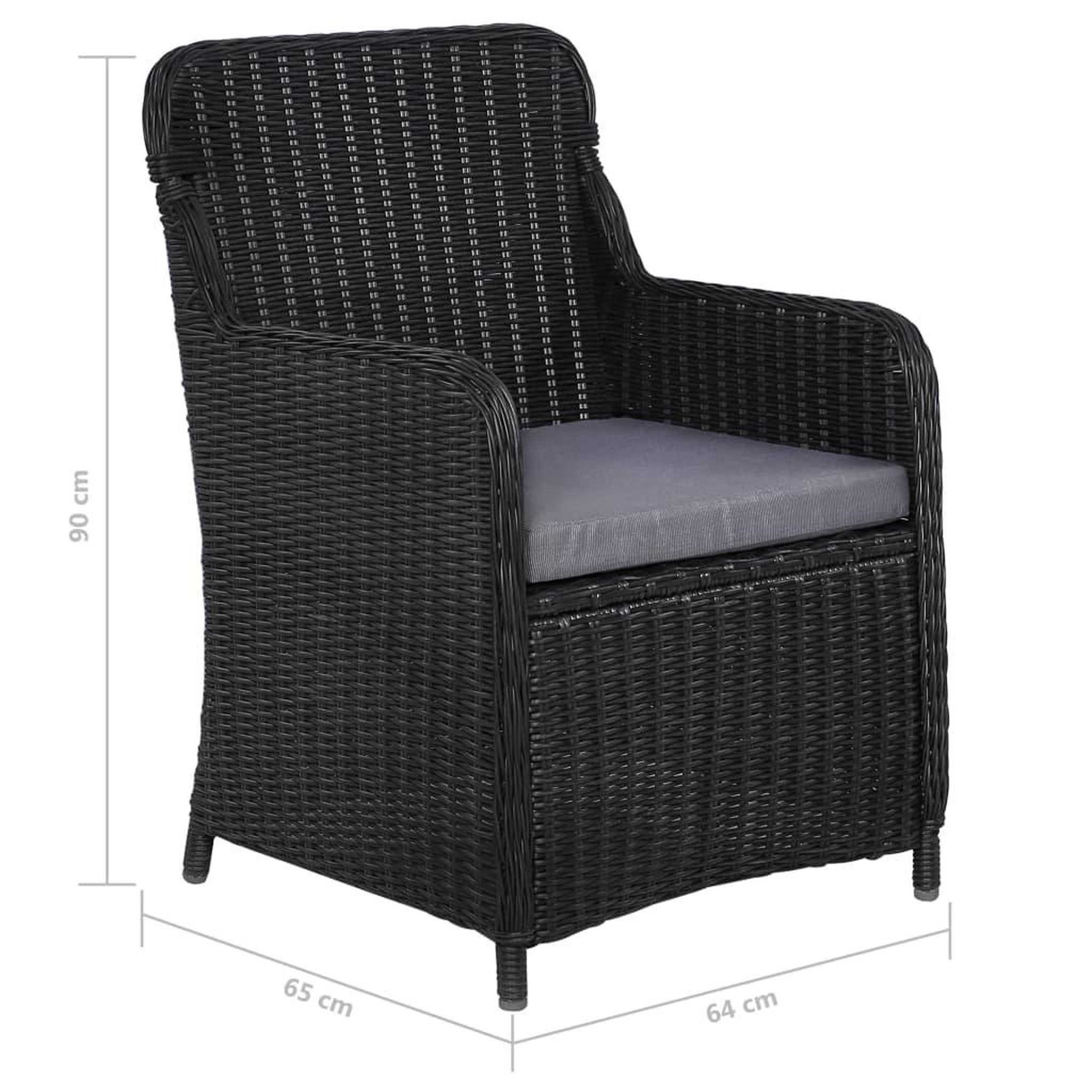 Voir la diapositive 6 : VIDAXL Ensemble a manger de jardin 9 pcs Resine tressee Noir