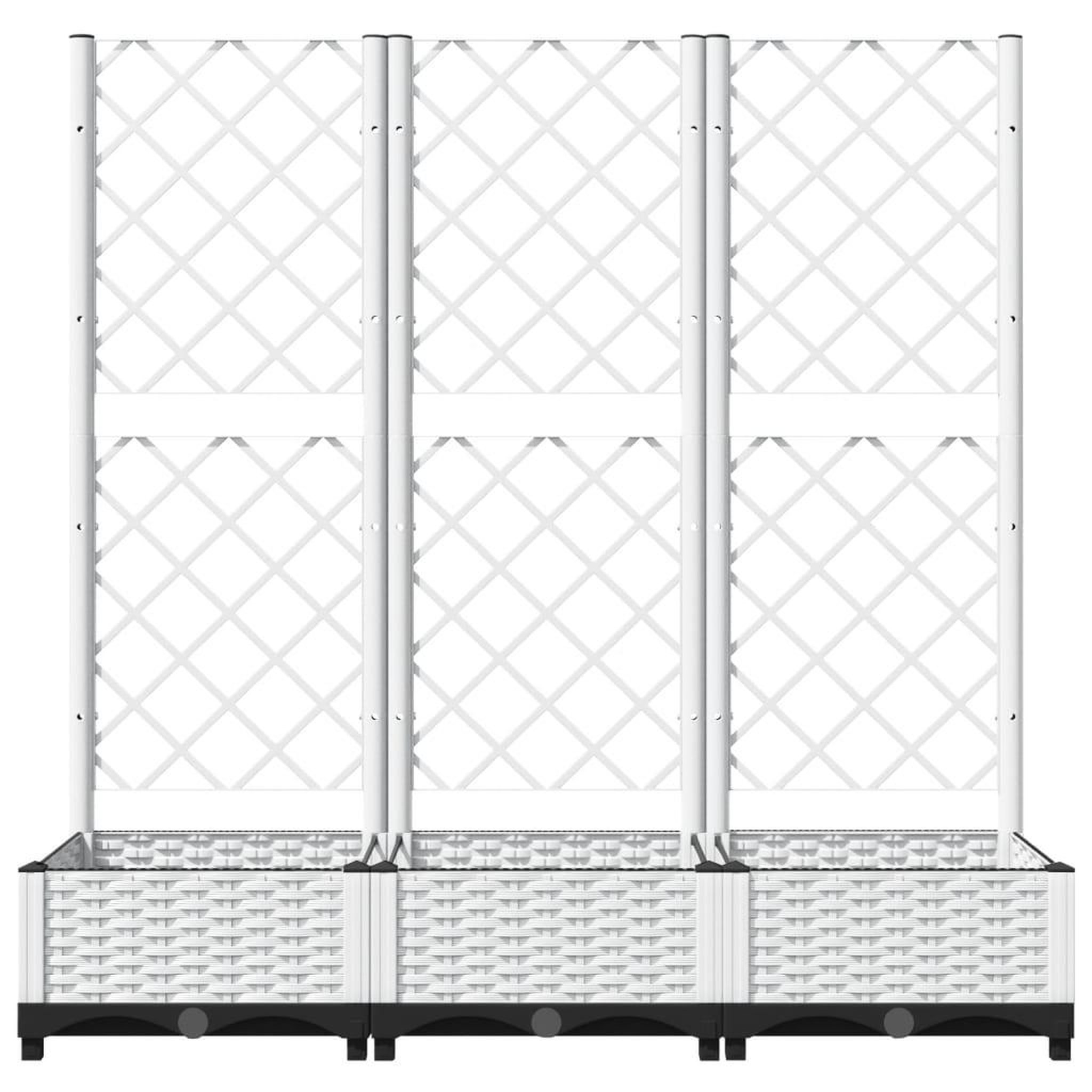 Voir la diapositive 4 : VIDAXL Jardiniere avec treillis Blanc 120x40x121,5 cm PP