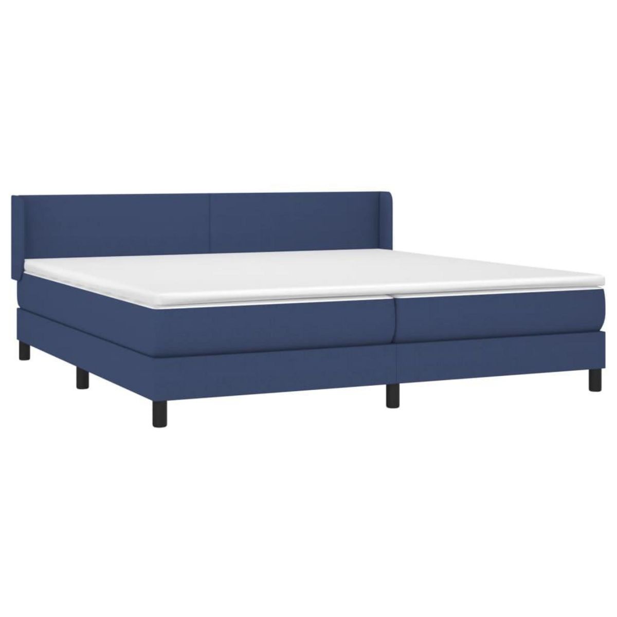 VIDAXL Sommier a lattes de lit avec matelas Bleu 200x200 cm Tissu