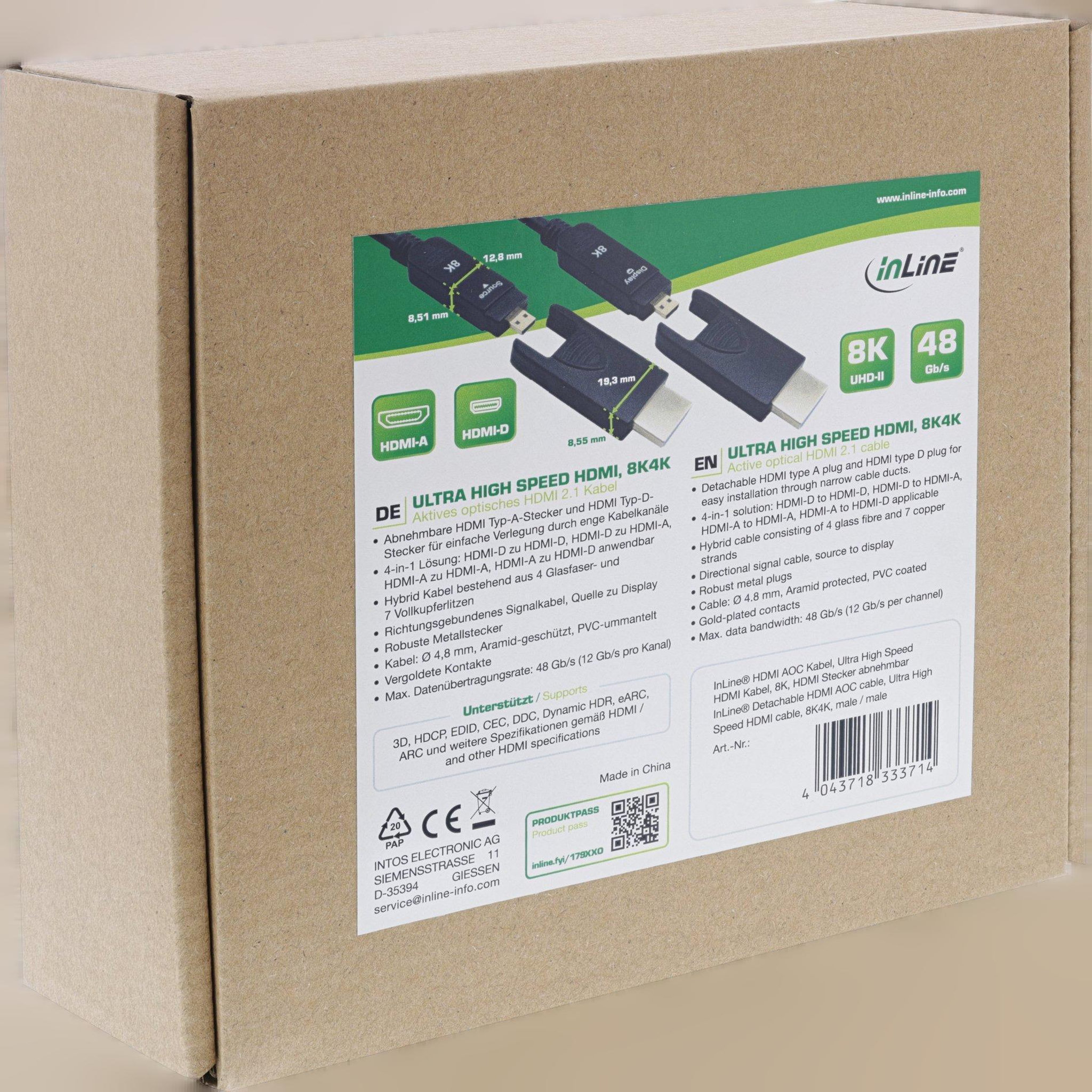 Voir la diapositive 2 : AOC Câble HDMI Manhattan 4043718333714 AOC InLine® 15 mètres