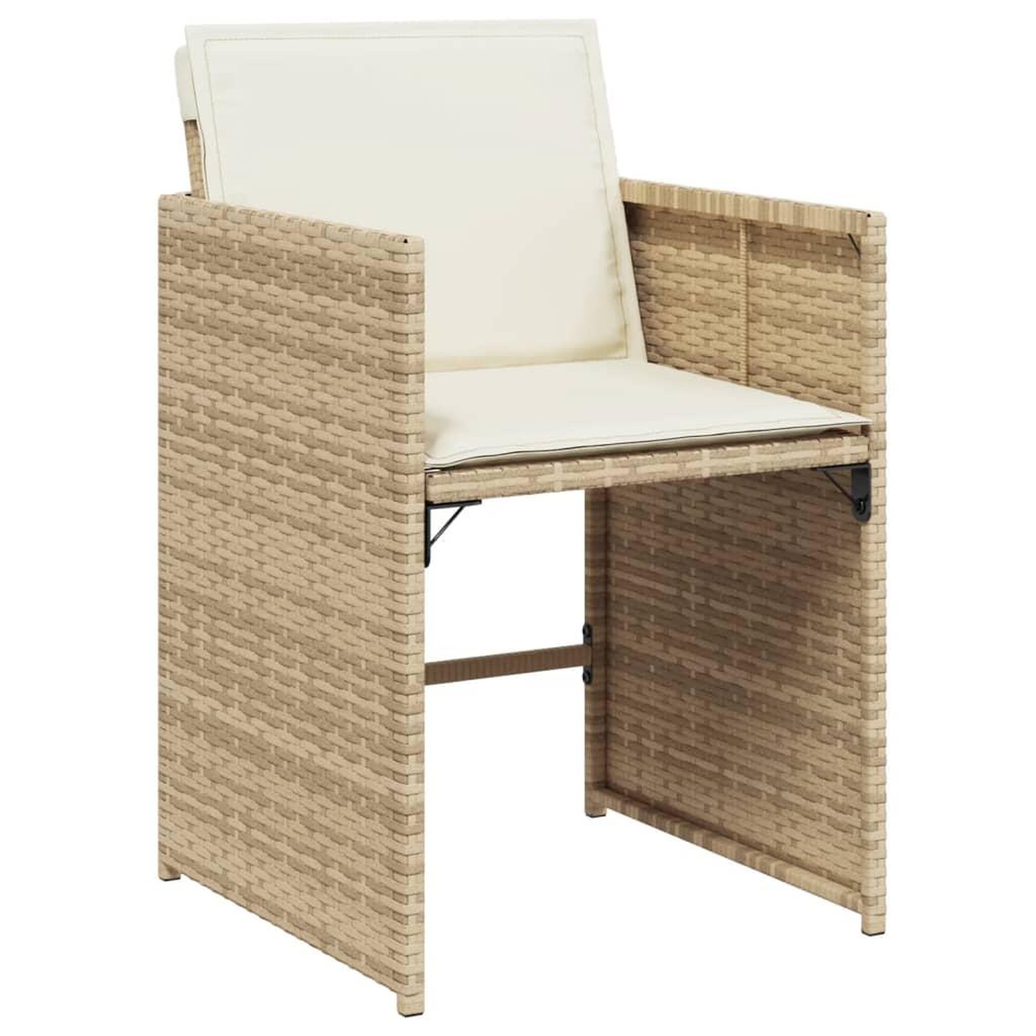 Voir la diapositive 5 : VIDAXL Ensemble a manger de jardin avec coussins 5pcs Beige poly rotin