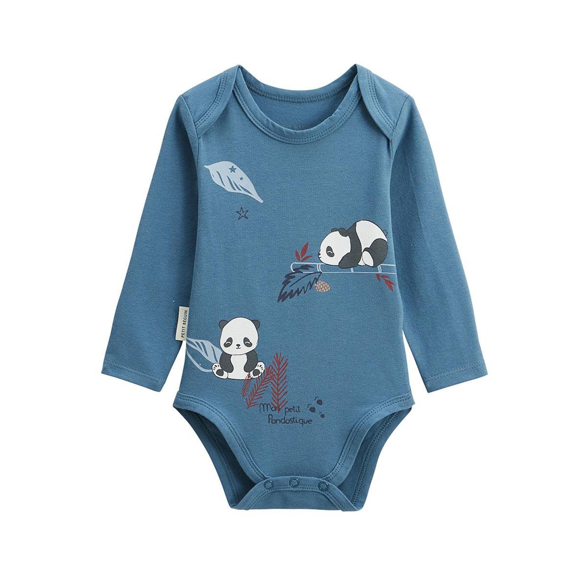 Petit Béguin Lot de 2 bodies bébé manches longues Tao