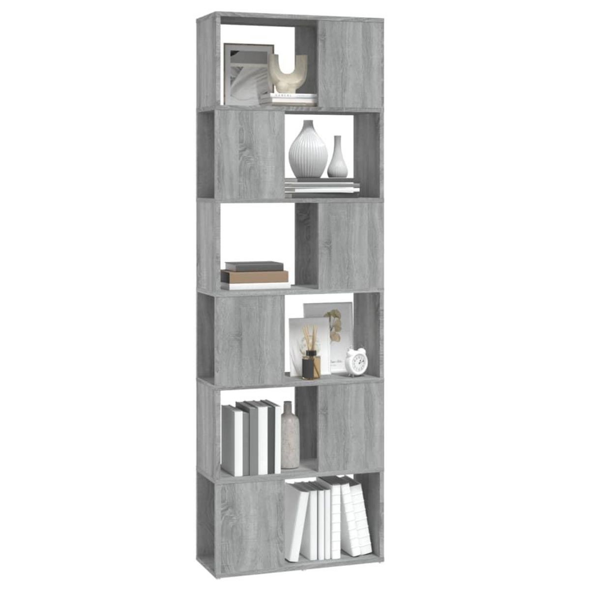 VIDAXL Bibliotheque/Separateur de piece Sonoma gris 60x24x186 cm