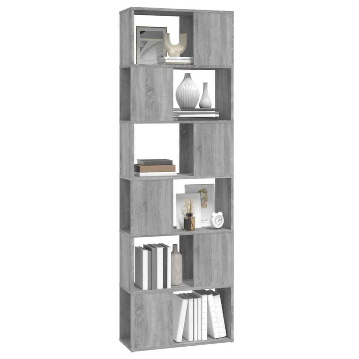 VIDAXL Bibliotheque/Separateur de piece Sonoma gris 60x24x186 cm