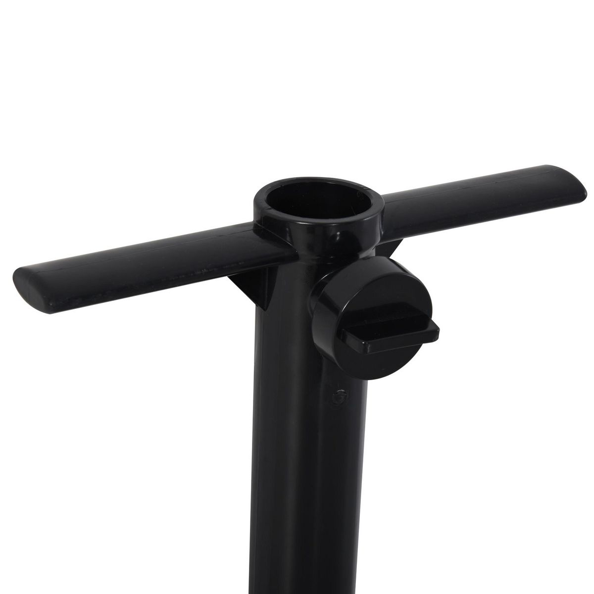 OUTSUNNY Pied de parasol à planter - pied d'ancrage à visser dans le sol - fixation parasol - porte-parasol avec vis de serrage - ABS noir