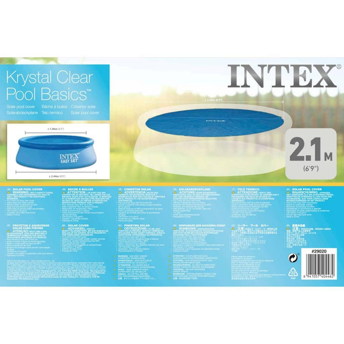 INTEX Intex Couverture solaire de piscine ronde 244 cm