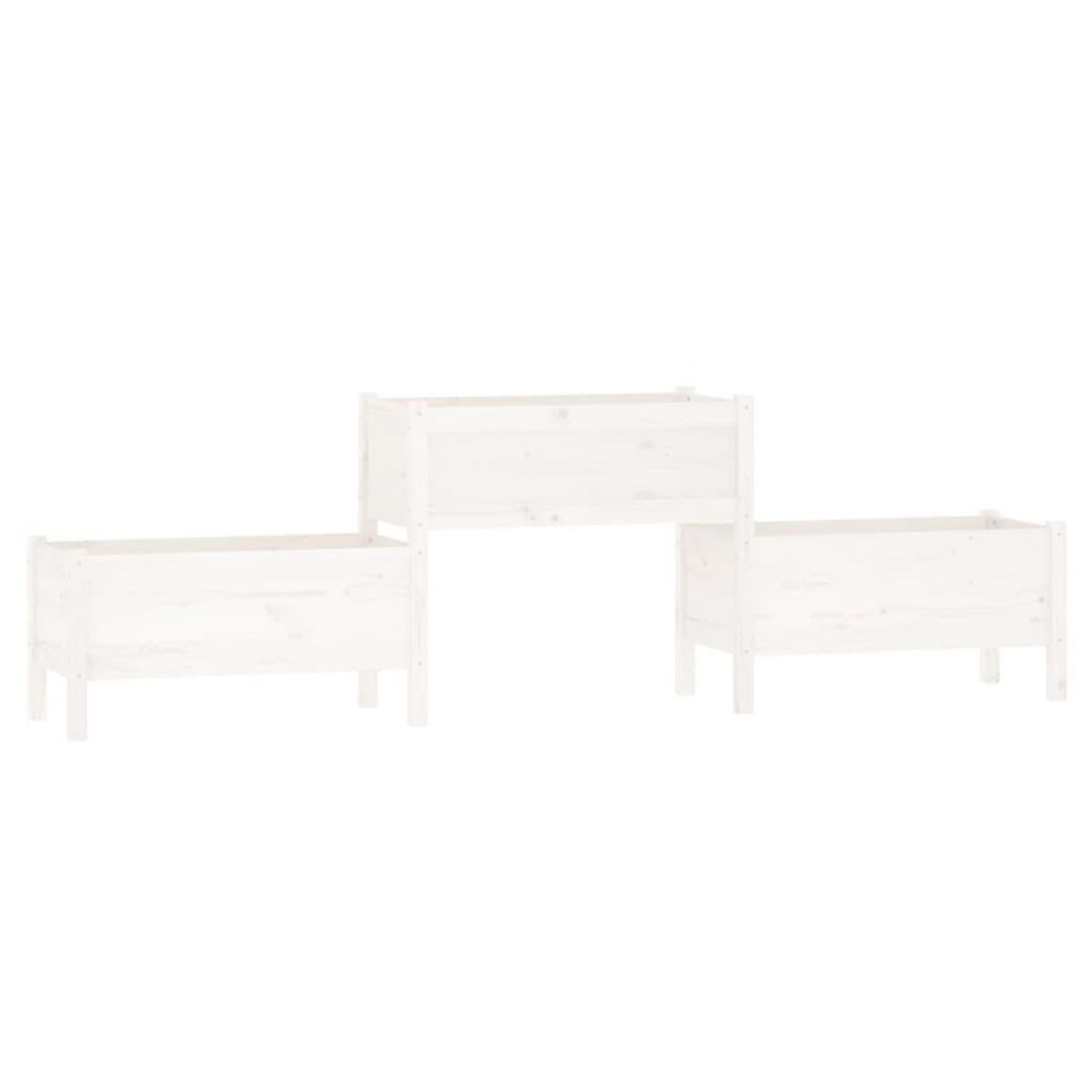 VIDAXL Jardiniere Blanc 245,5x44x75 cm Bois massif de pin