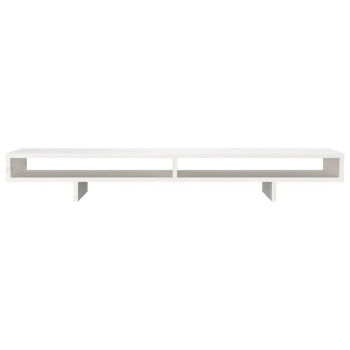 VIDAXL Support de moniteur Blanc 100x27x14 cm Bois de pin solide
