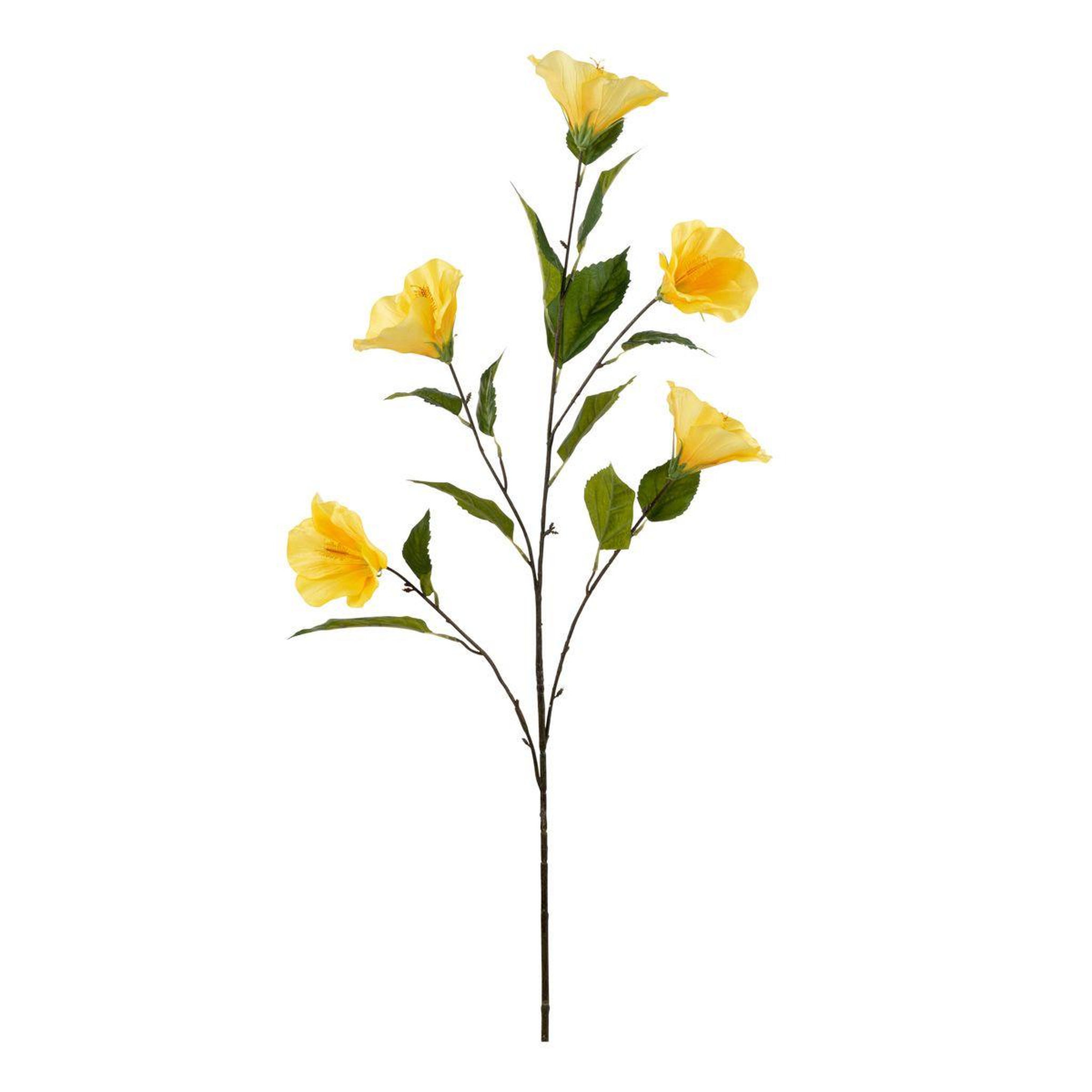 Voir la diapositive 1 : J-LINE Tige fleur artificielle  hibiscus  119cm jaune