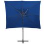 Voir la diapositive 2 : VIDAXL Parasol de jardin en porte-a-faux a double toit bleu azure