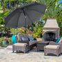 Voir la diapositive 2 : OUTSUNNY Parasol inclinable octogonal  Ø 1,8 x 2,09H m acier époxy polyester 160 g/m² anti-UV50+ gris