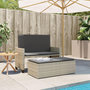 Voir la diapositive 3 : VIDAXL Banc de jardin et coussins et repose-pied gris clair poly rotin