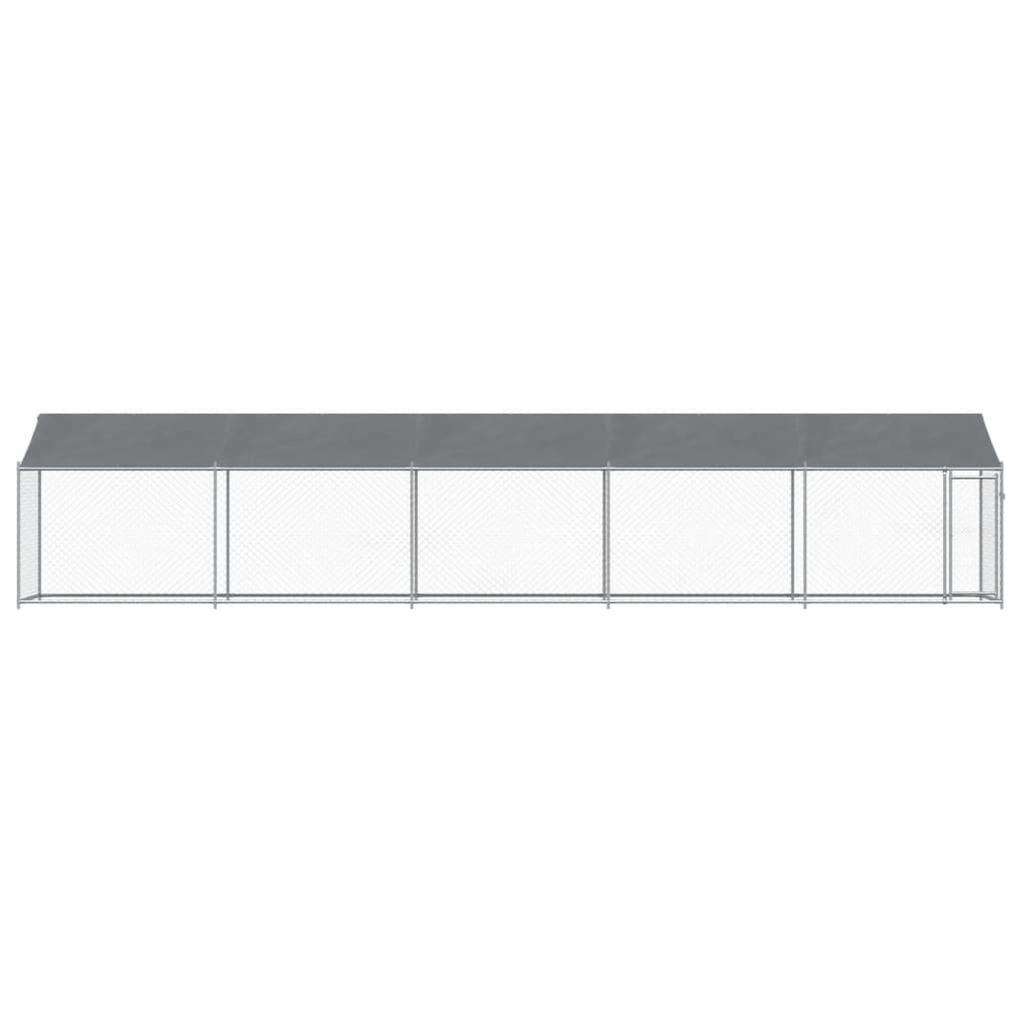 Voir la diapositive 4 : VIDAXL Cage pour chien avec toit et porte gris 10x2x2m acier galvanise