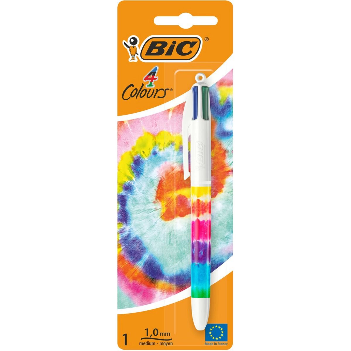 BIC Stylo bille 4 couleurs rétractable décor multicolore