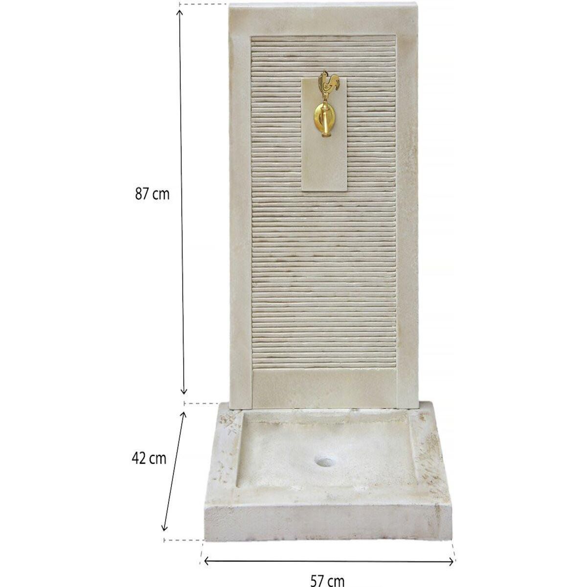 Habitat et Jardin Fontaine  ETNA  - en pierre reconstituée - 57 x 42 x 87 cm Beige
