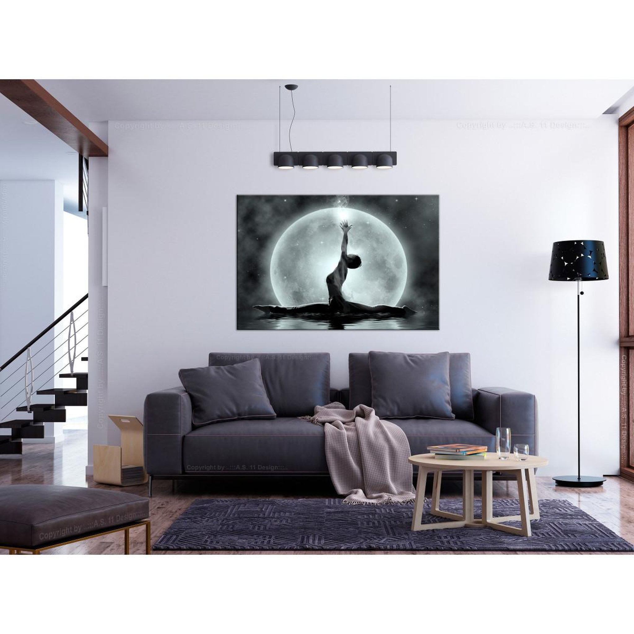 Voir la diapositive 2 : Paris Prix Tableau Imprimé  Twine Wide Grey