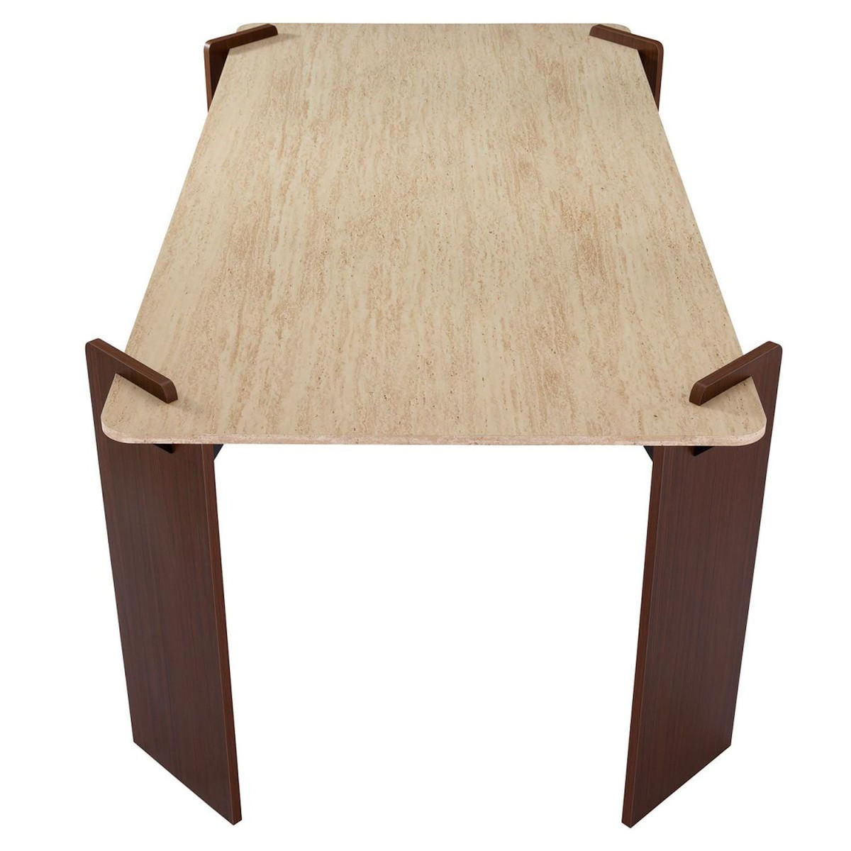 Paris Prix Table à Manger Effet Travertin  Misty  180cm Beige & Marron