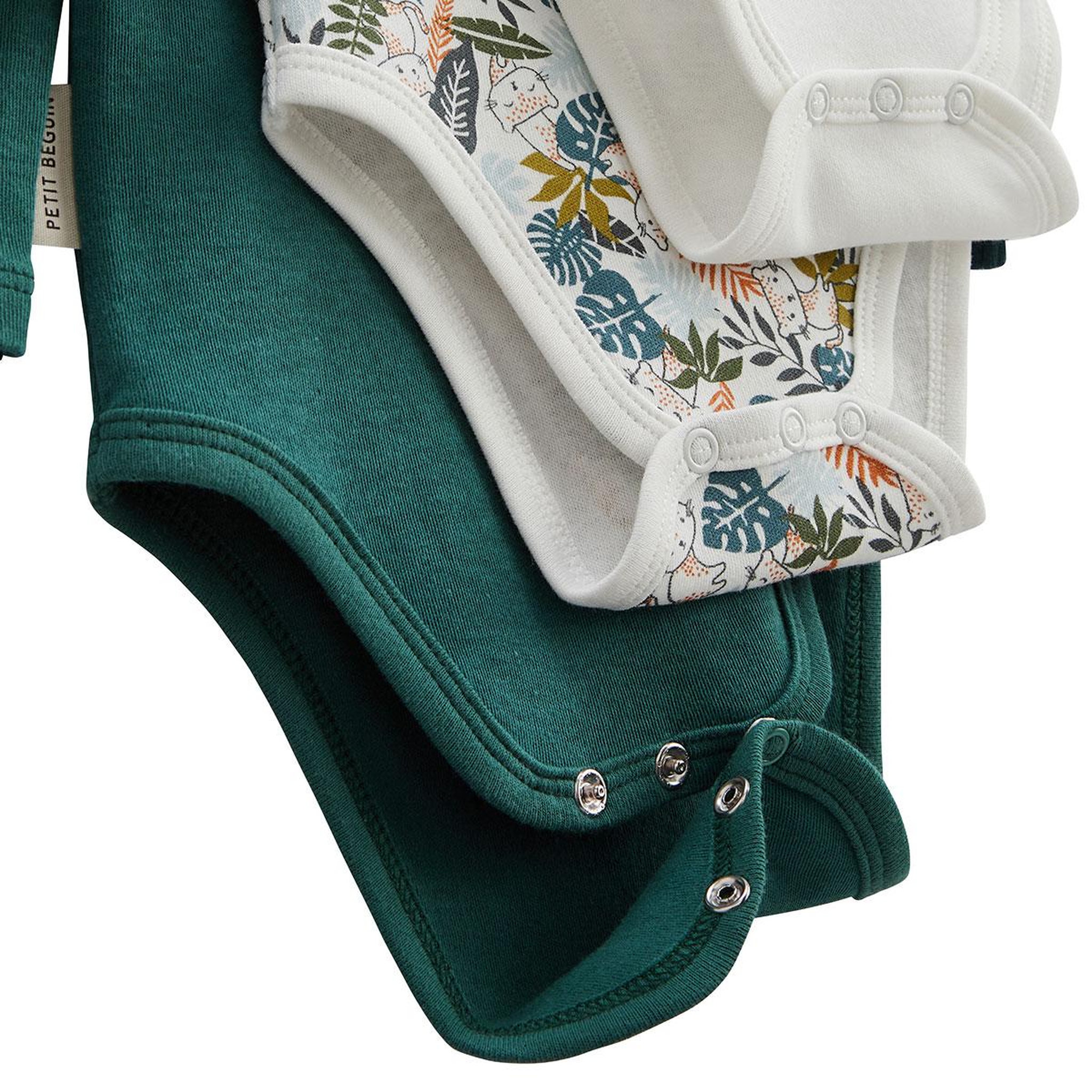 Voir la diapositive 2 : Petit Béguin Lot de 3 bodies bébé manches longues Canopée