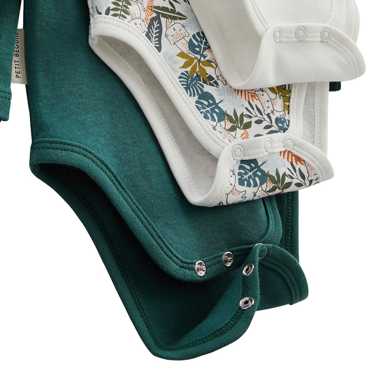 Petit Béguin Lot de 3 bodies bébé manches longues Canopée