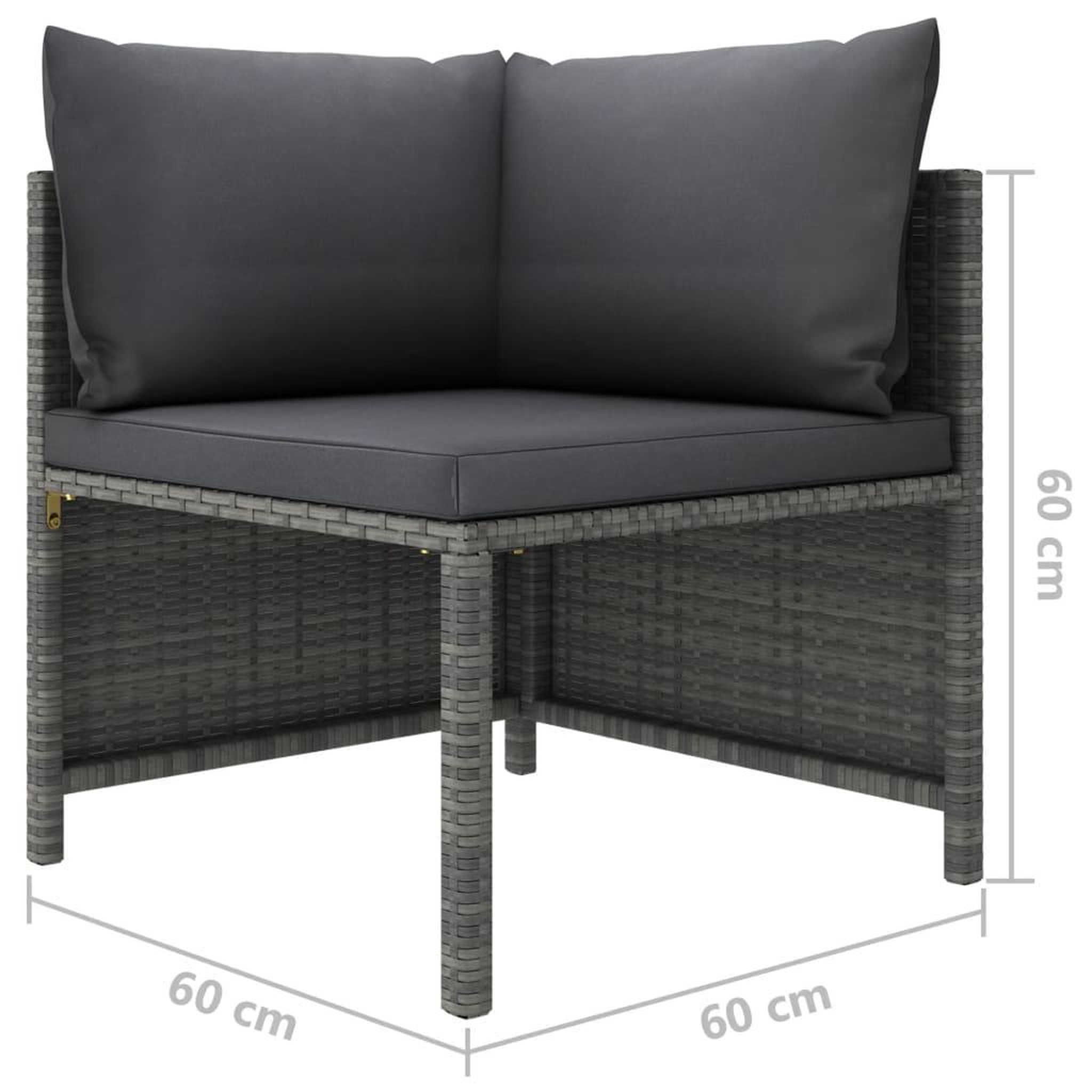 Voir la diapositive 6 : VIDAXL Salon de jardin 8 pcs avec coussins resine tressee gris