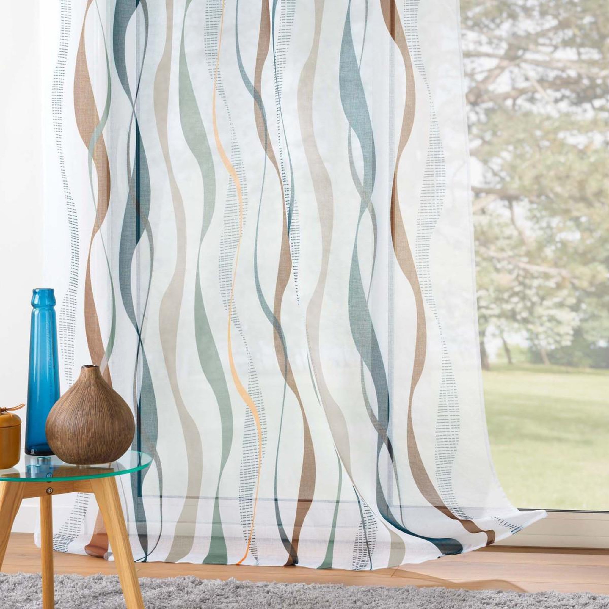 Voir la diapositive 3 : Douceur d'Intérieur Rideau voilage à œillets  lisana  140x280cm multicolore