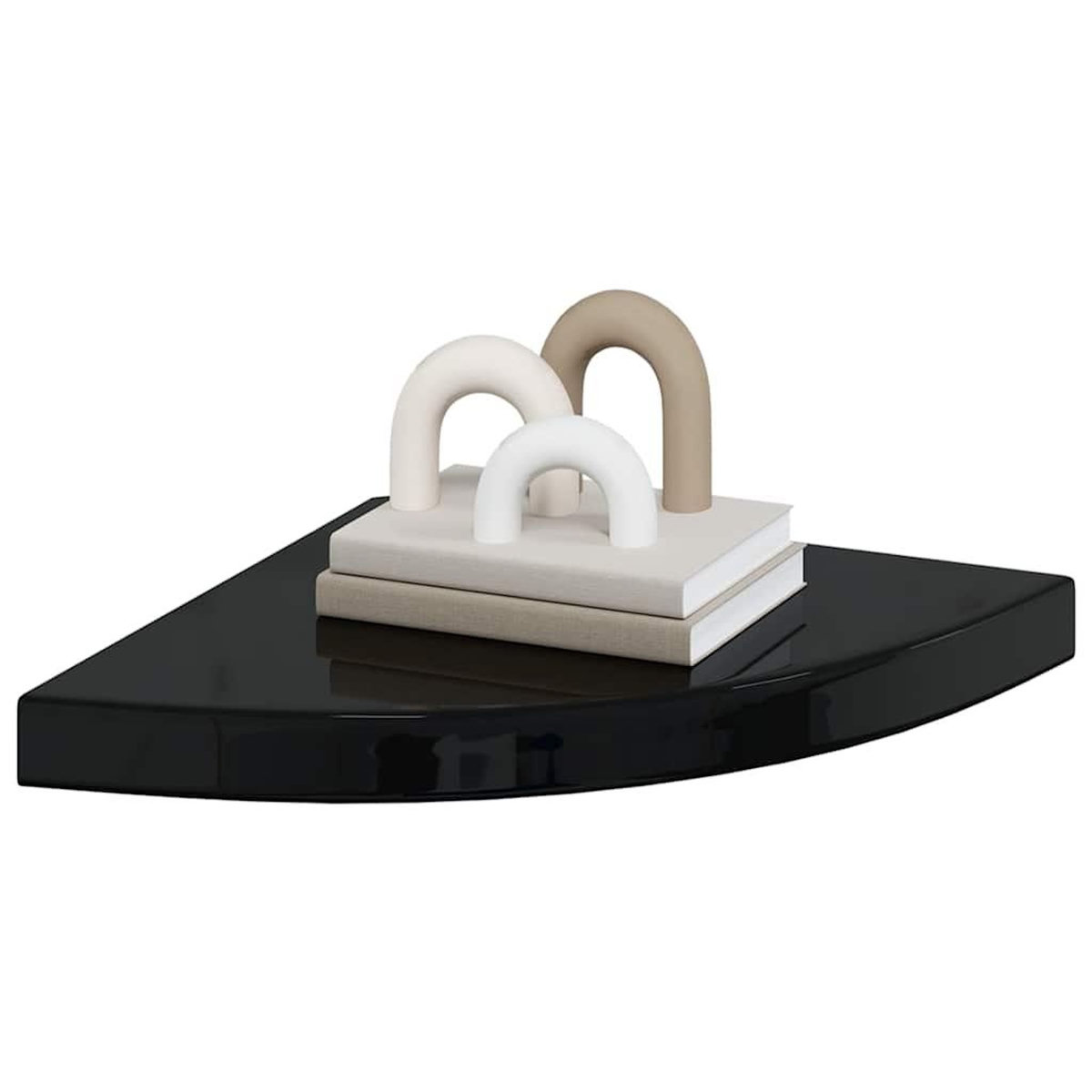VIDAXL Etageres d'angle flottantes 4 pcs noir brillant 35x35x3,8cm MDF