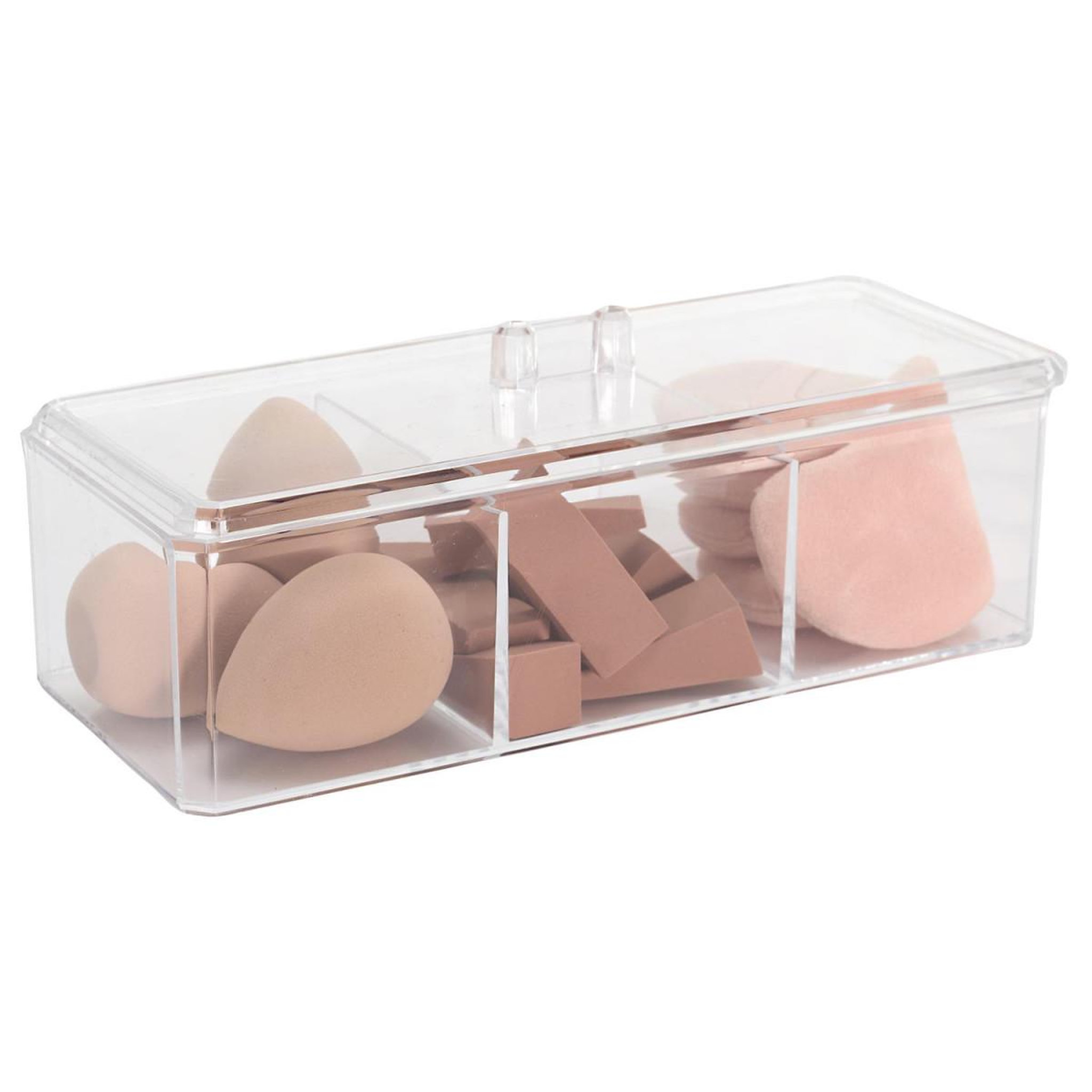 Cosmetic Club Organisateur & 16 éponges à maquillage  teint  22cm transparent