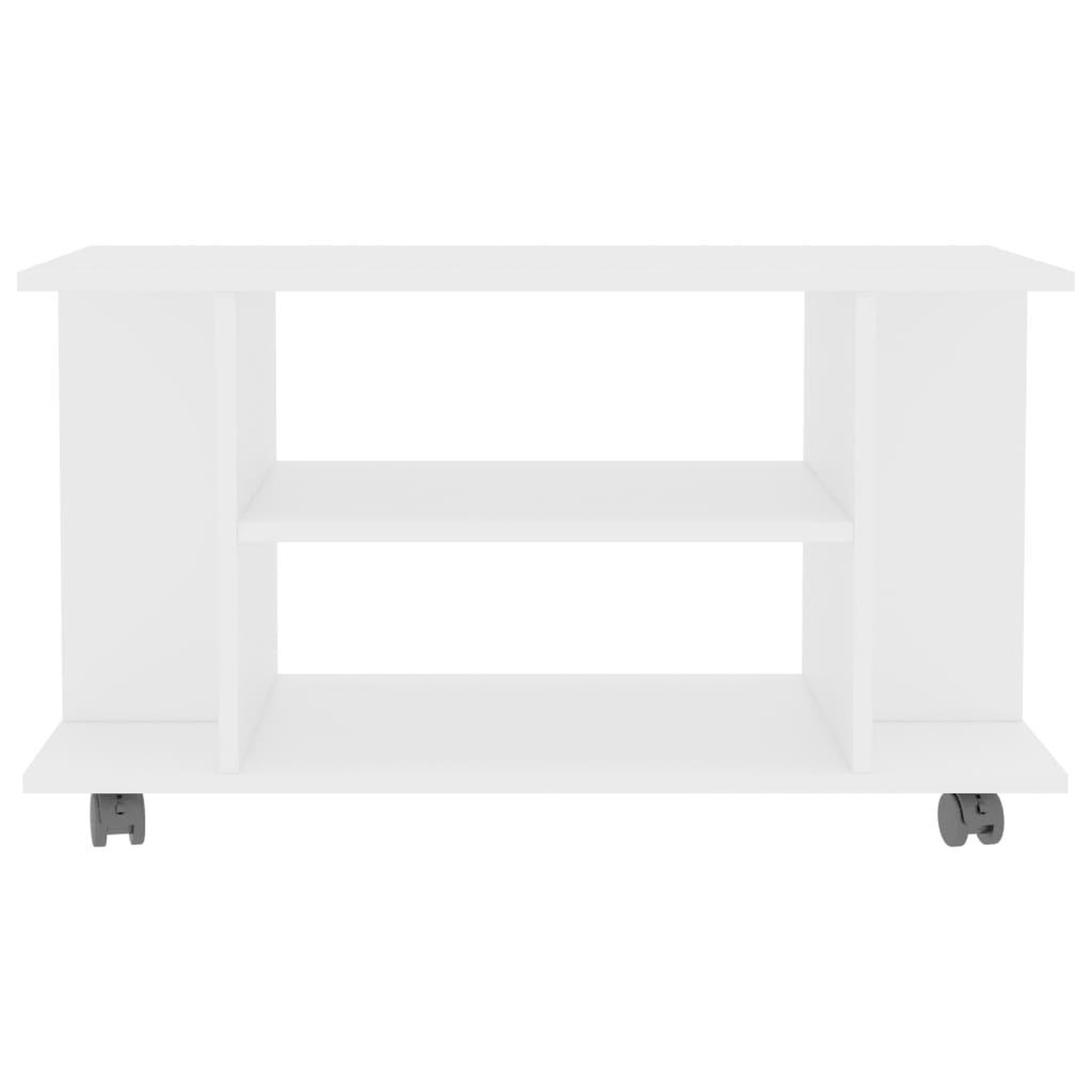 Voir la diapositive 4 : VIDAXL Meuble TV avec roulettes blanc 80x40x45 cm bois d'ingenierie