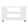 Voir la diapositive 4 : VIDAXL Meuble TV avec roulettes blanc 80x40x45 cm bois d'ingenierie