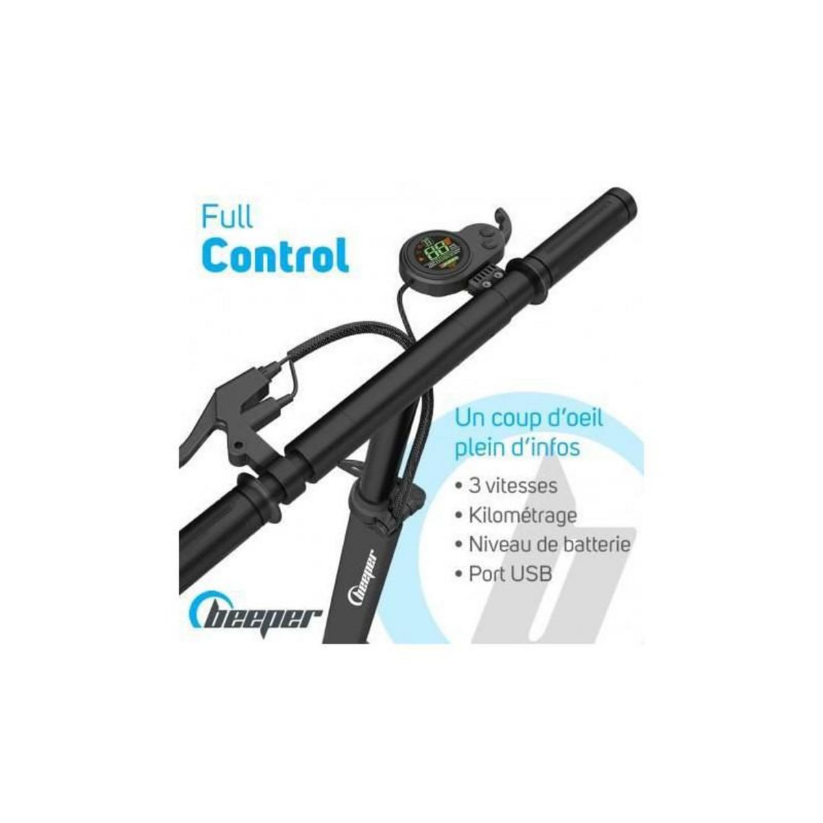 BEEPER Trottinette electrique - BEEPER - MAX FX10-G2-26 - 500W - 10 pouces - Adulte - 48V - 26Ah