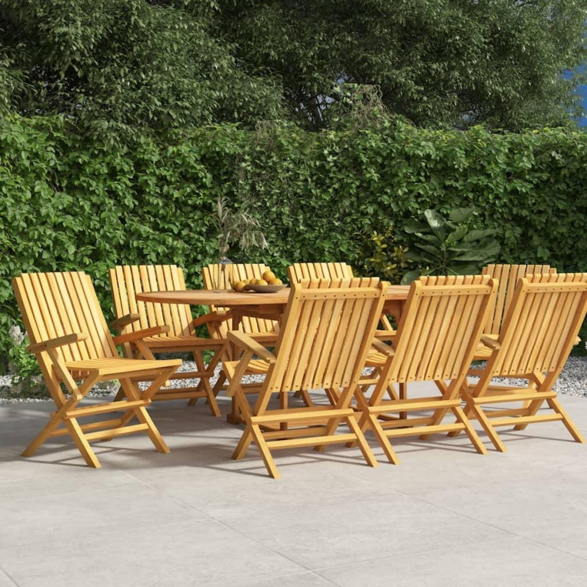 VIDAXL Chaises de jardin pliantes lot de 8 61x67x90cm bois massif teck