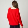 INEXTENSO Pull col bateau rouge femme