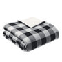 Voir la diapositive 2 : ACTUEL Plaid imprimé carreaux double face flanelle/sherpa 