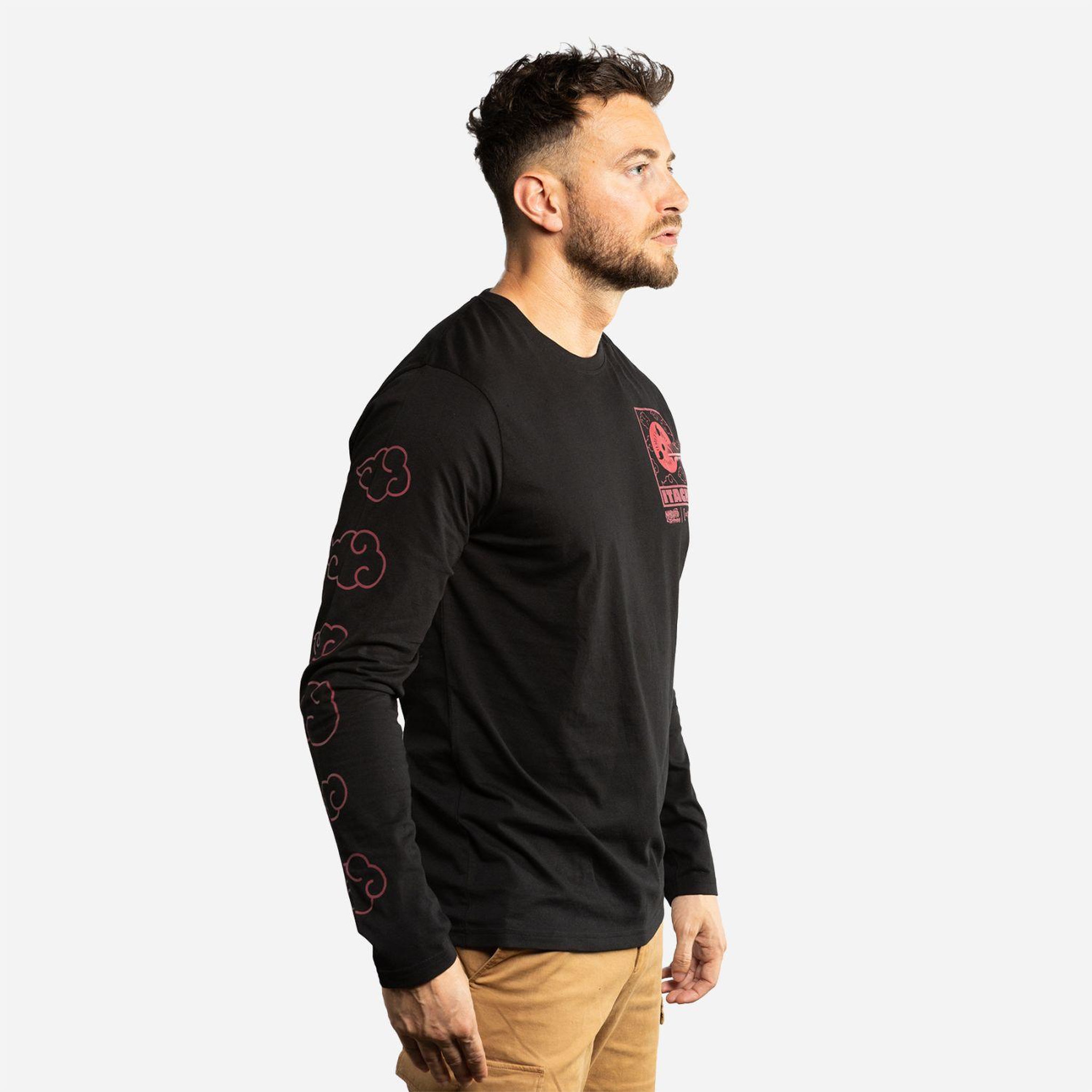 Voir la diapositive 4 : CAPSLAB T-shirt homme manches longues avec print naruto shippuden itachi