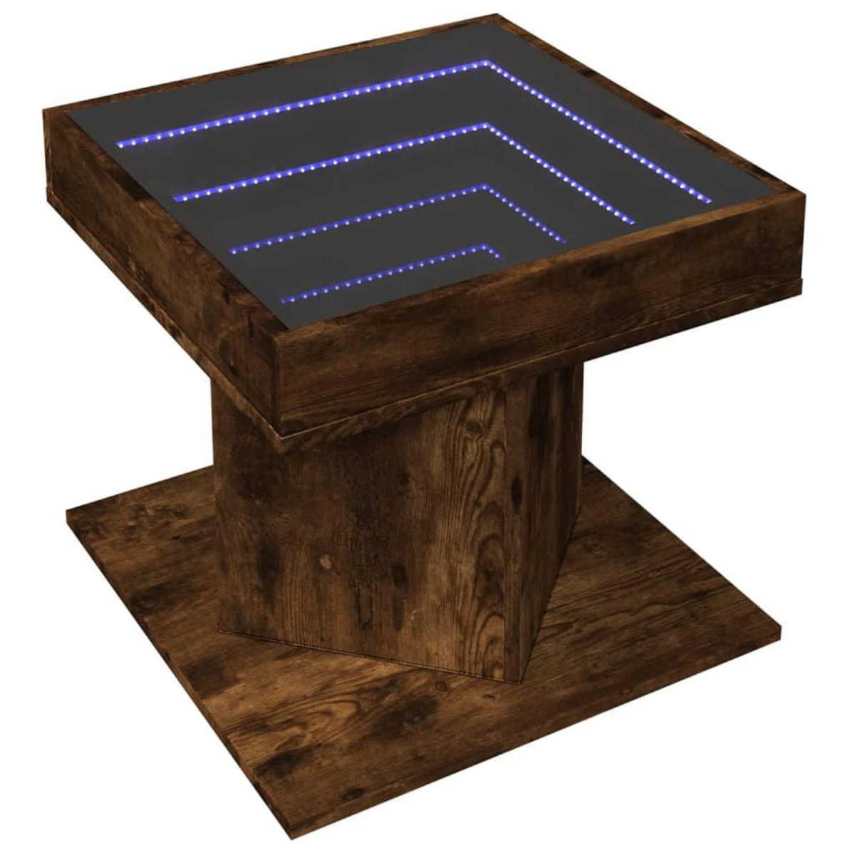 VIDAXL Table basse avec LED chene fume 50x50x45 cm bois d'ingenierie