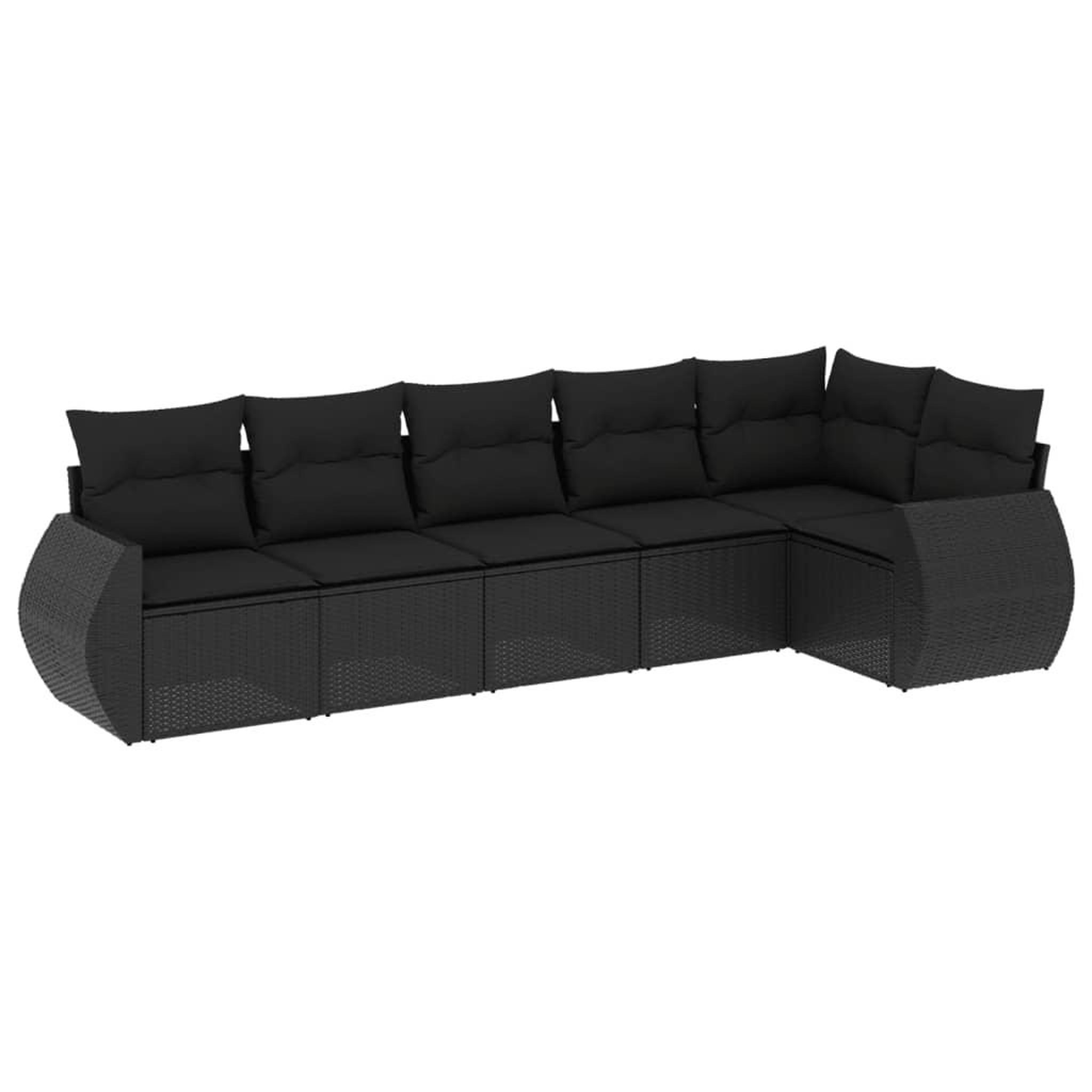 Voir la diapositive 2 : VIDAXL Salon de jardin 6 pcs avec coussins noir resine tressee
