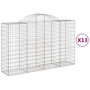 Voir la diapositive 2 : VIDAXL Paniers a gabions arques 13 pcs 200x50x120/140 cm Fer galvanise
