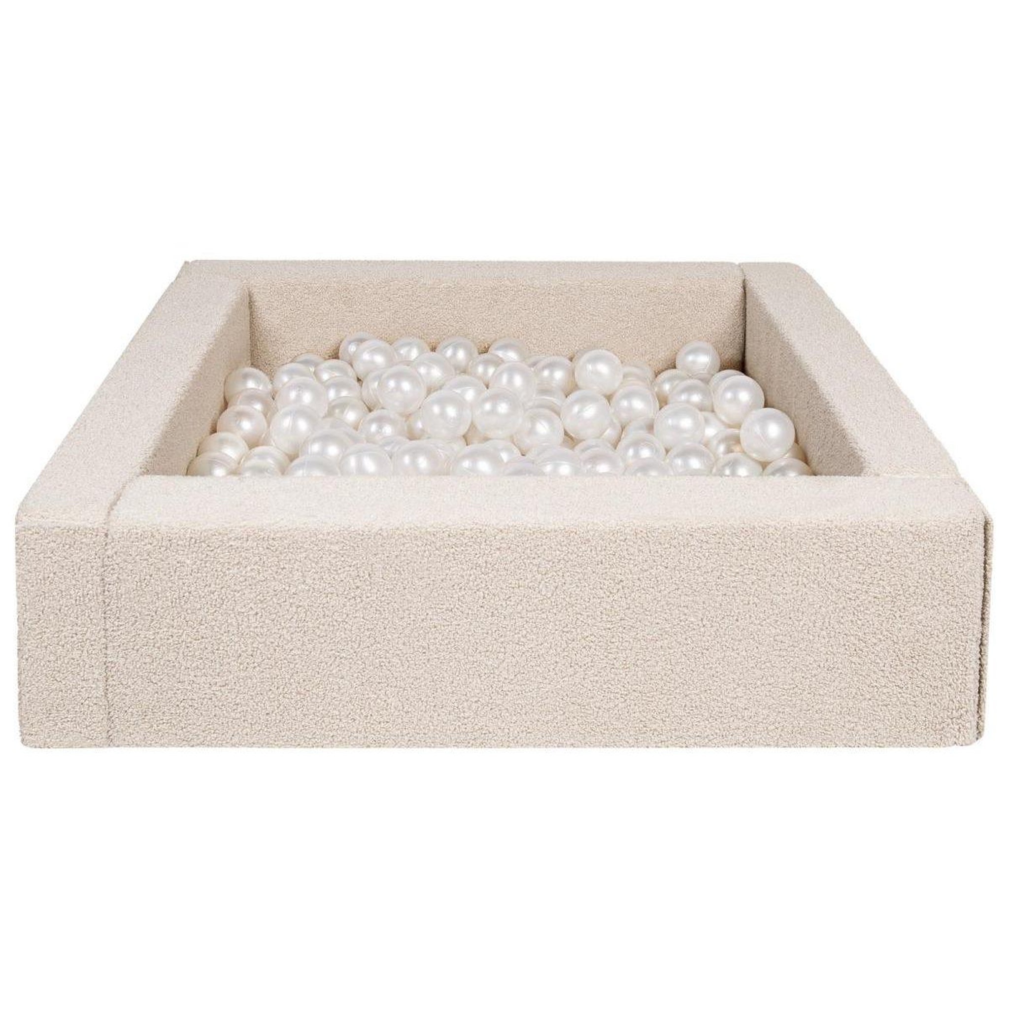 VELINDA Piscine à balles carrée en boucle + 300 balles, 5 éléments — perle