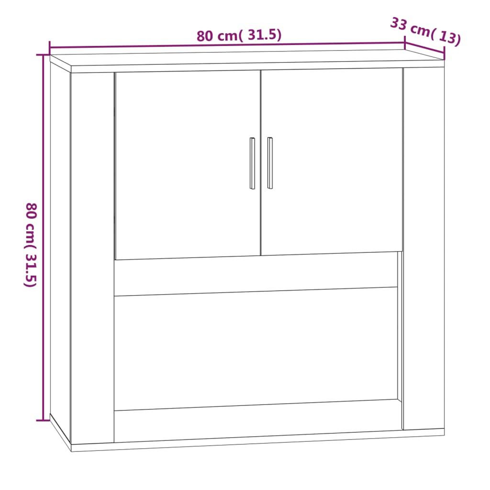 Voir la diapositive 6 : VIDAXL Armoire murale Sonoma gris 80x33x80 cm Bois d'ingenierie