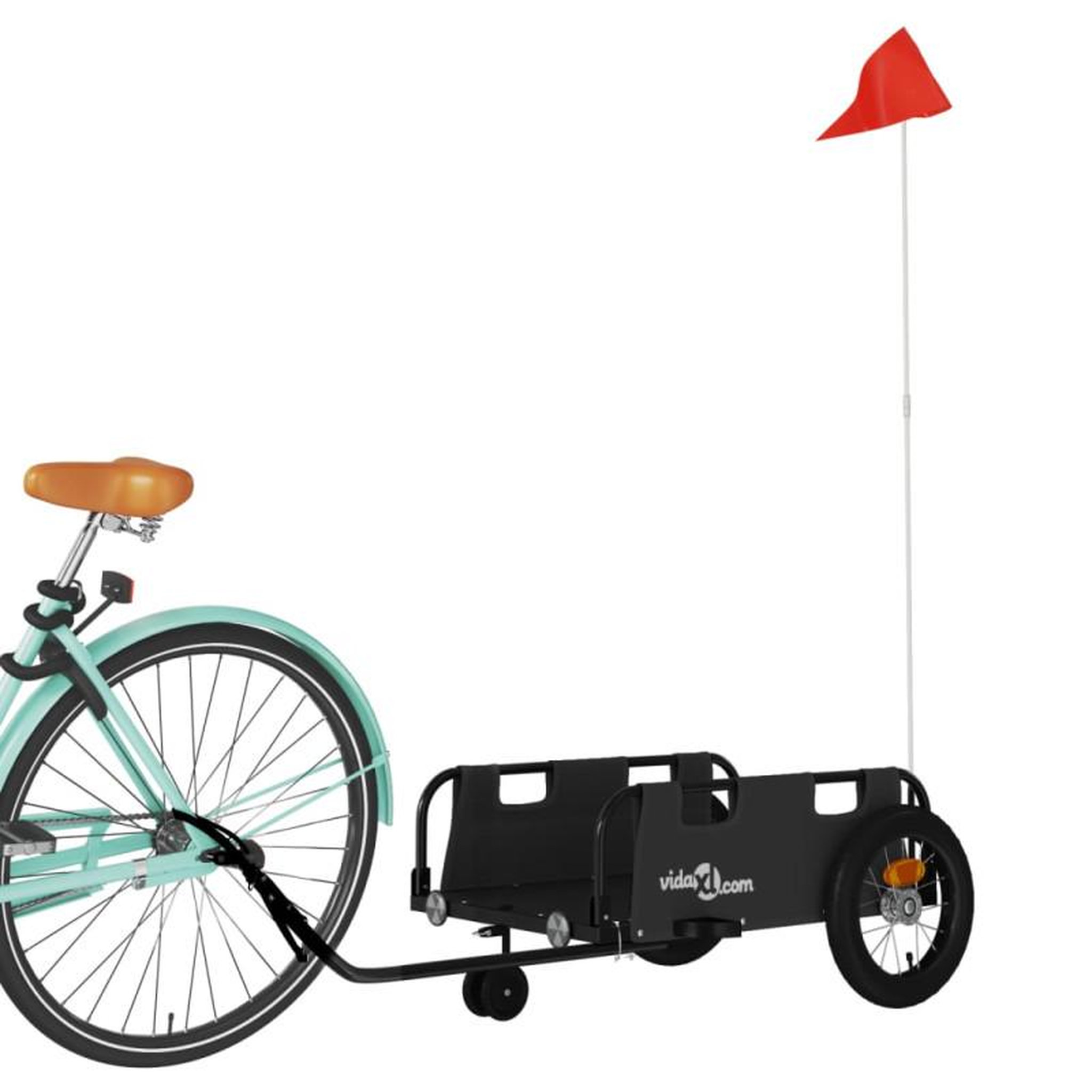 Voir la diapositive 3 : VIDAXL Remorque de vélo noir tissu oxford et fer