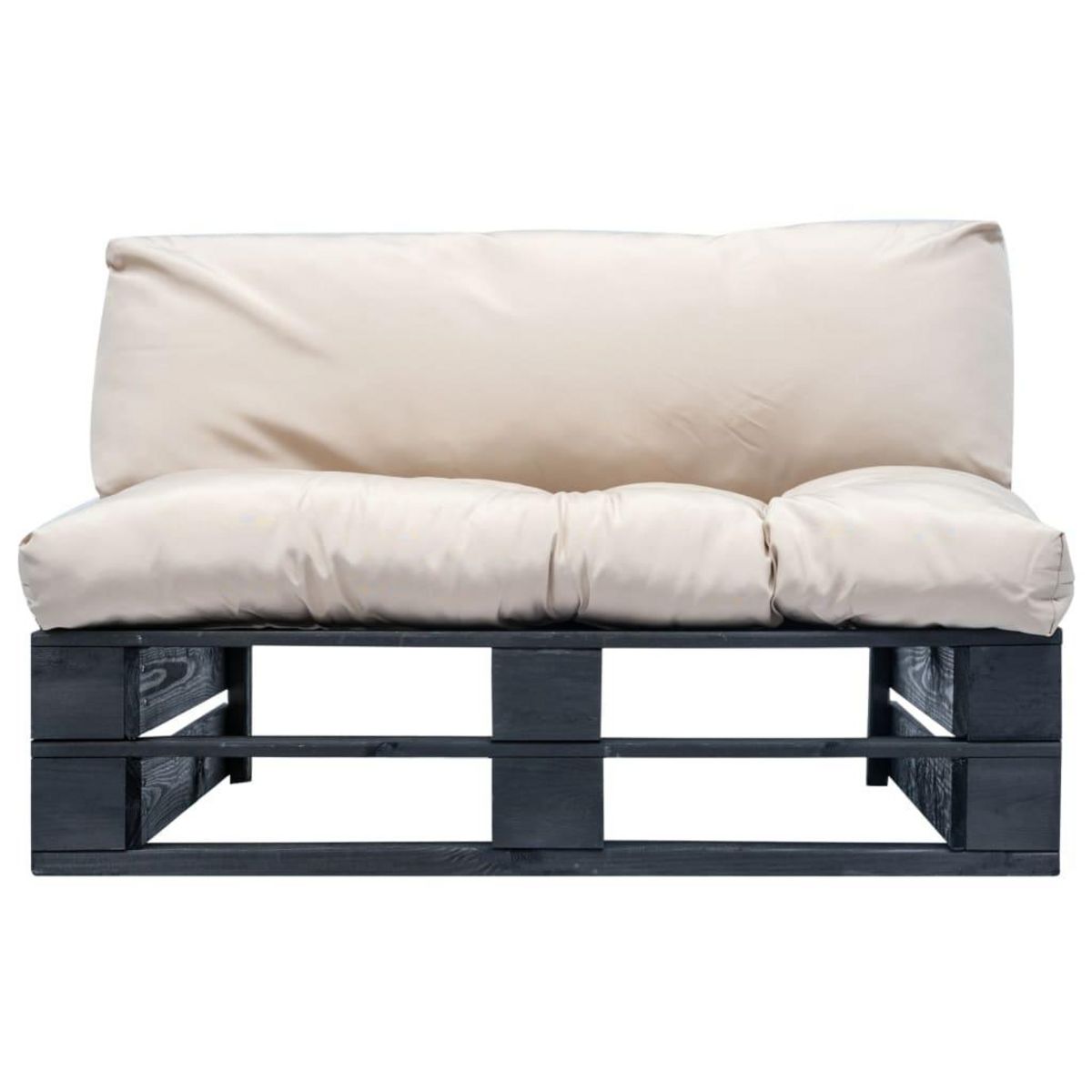 VIDAXL Canape de jardin palette avec coussins Sable Pinede