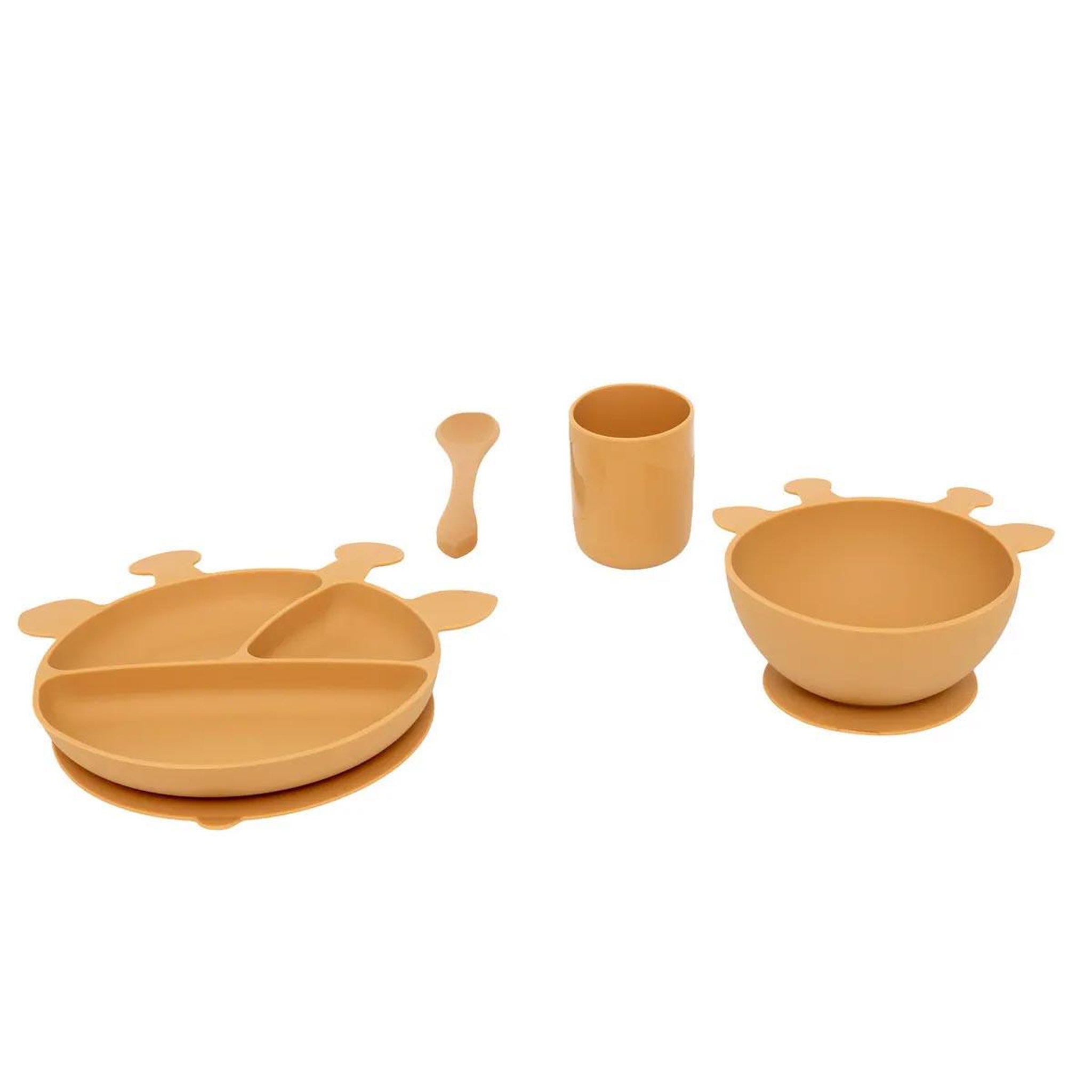 Atmosphera Kids Set repas enfant en silicone  yum  21cm moutarde