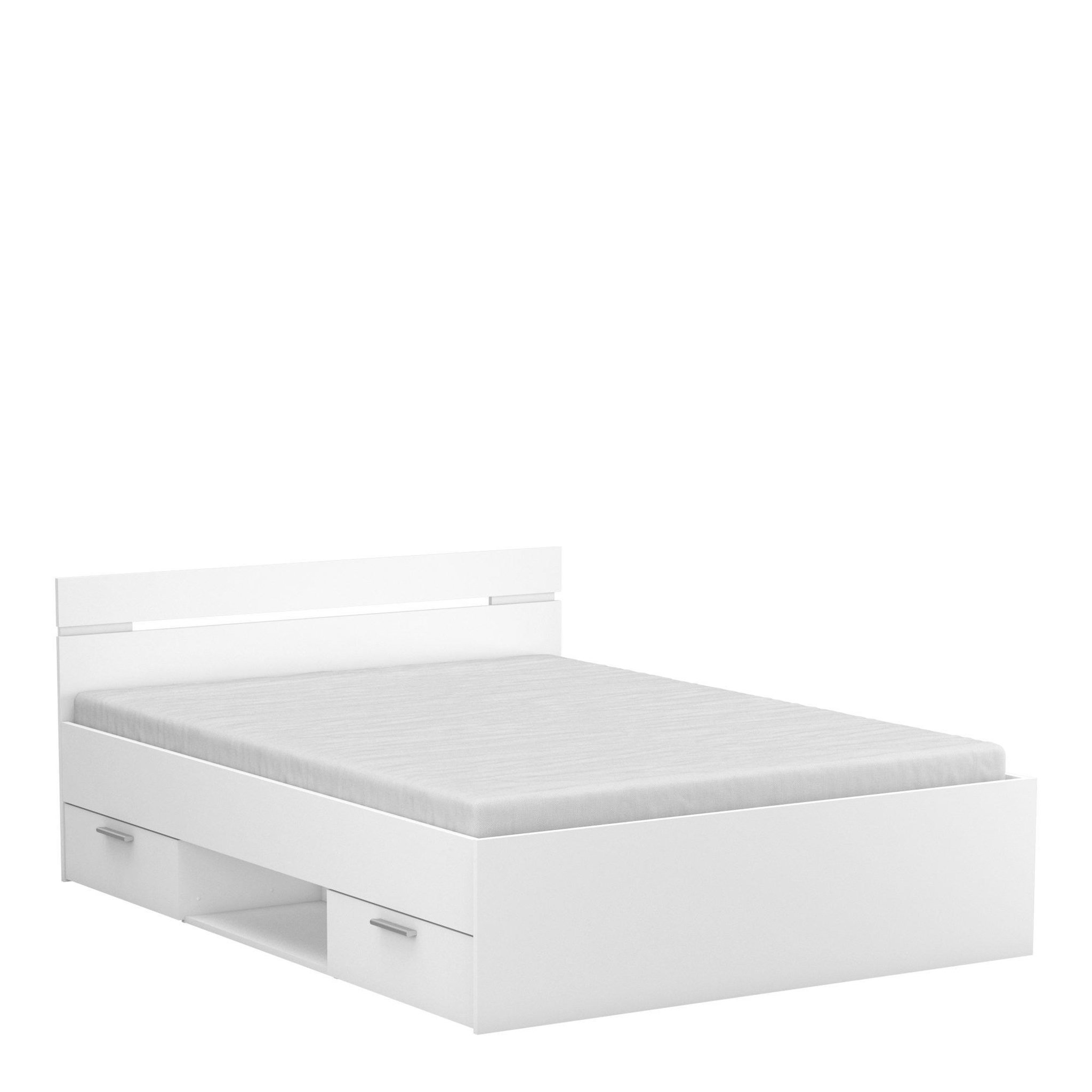 Voir la diapositive 6 : Demeyere Lit adulte 2 tiroirs - MICHIGAN - Blanc - 140 x 190 cm - DEMEYERE