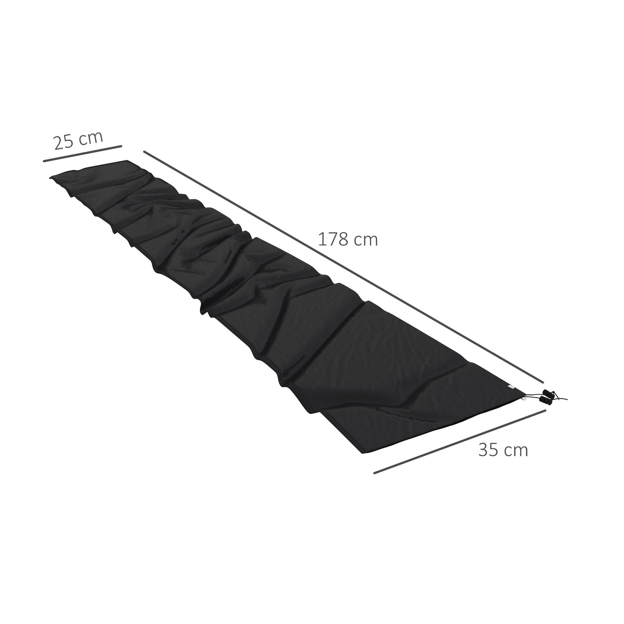 Voir la diapositive 3 : OUTSUNNY Housse de protection imperméable pour parasol droit avec fermeture éclair et cordon de serrage noir